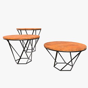 3D wood table set
