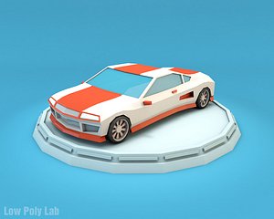 sport car cartoon 3D model