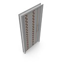 Modern Design White Metal Steel Door with Wooden Details model