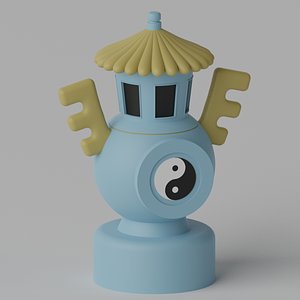 Bagua Copper Furnace Alchemy Furnace 3D model