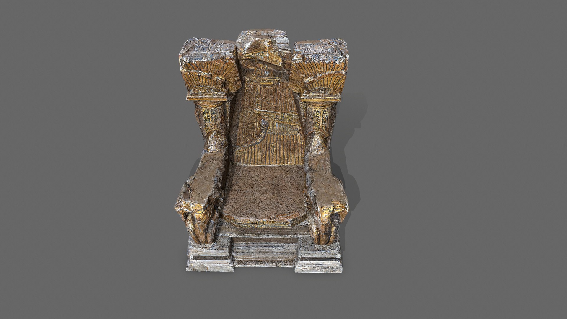 3D Old Throne - TurboSquid 2448484