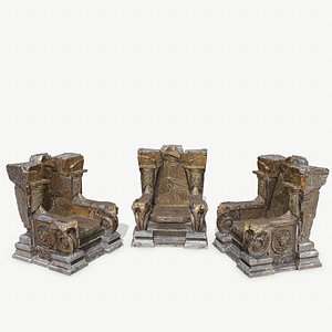 3D old throne