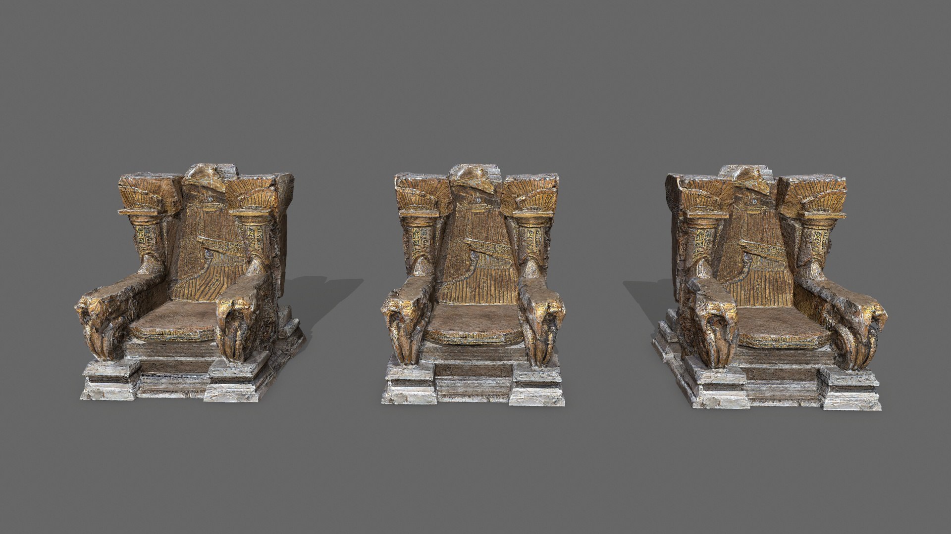 3D Old Throne - TurboSquid 2448484