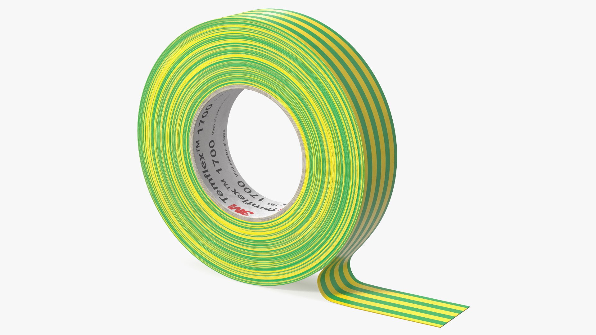 Temflex 1700 3M Vinyl Electrical Tape Green 3D model preview