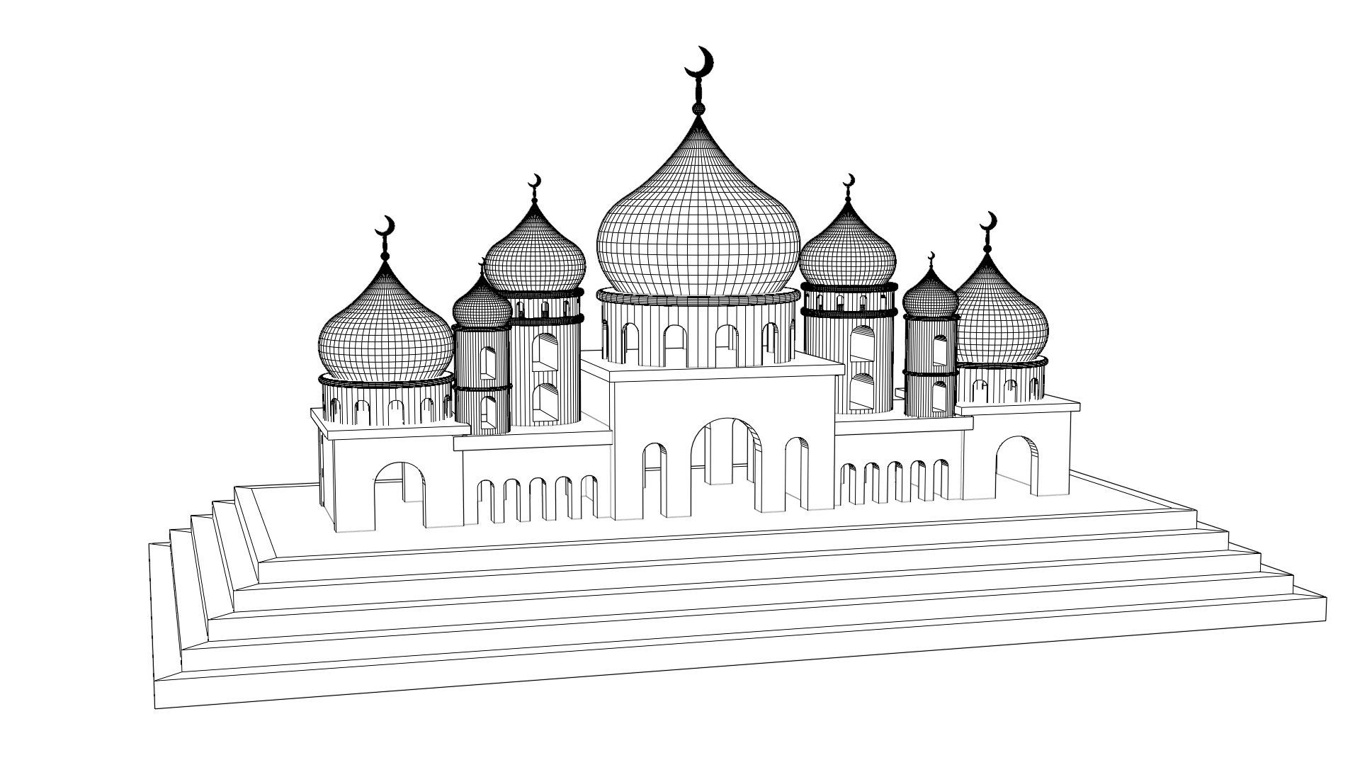 3D 3D Mosque Illustration Design - TurboSquid 2206520