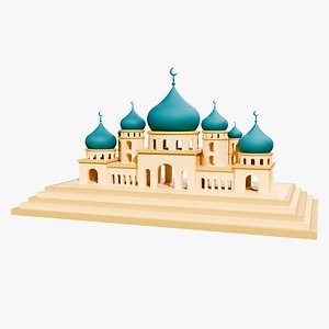 3D Mosque Illustration Design
