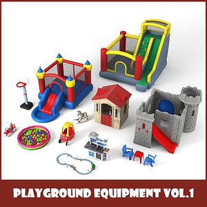 3D playground equipment set vol 1