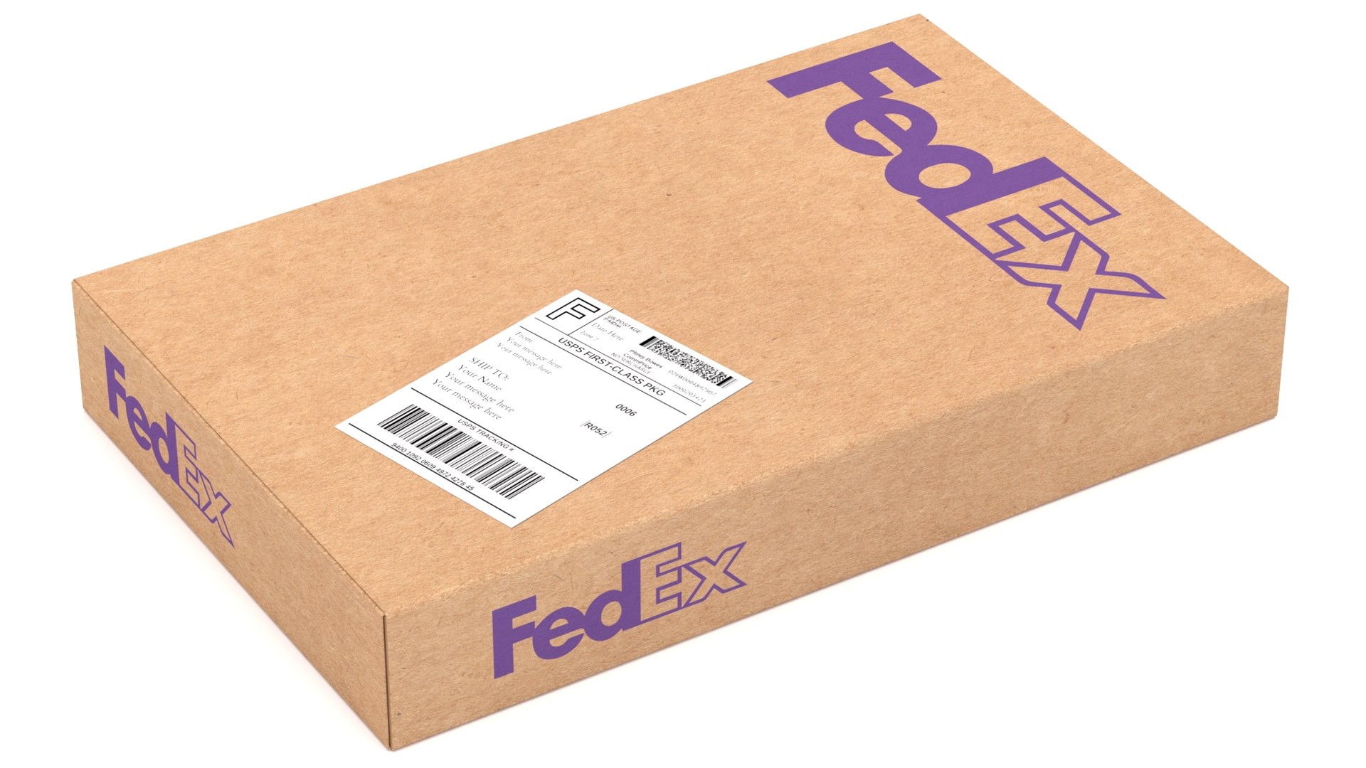 3D Cardboard Packaging Box Fedex Model TurboSquid 1991816