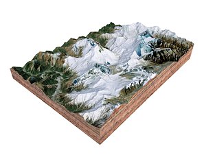 Dhaulagiri Mountain Range Nepal 3D