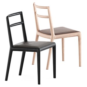 Straight back chair 3D model