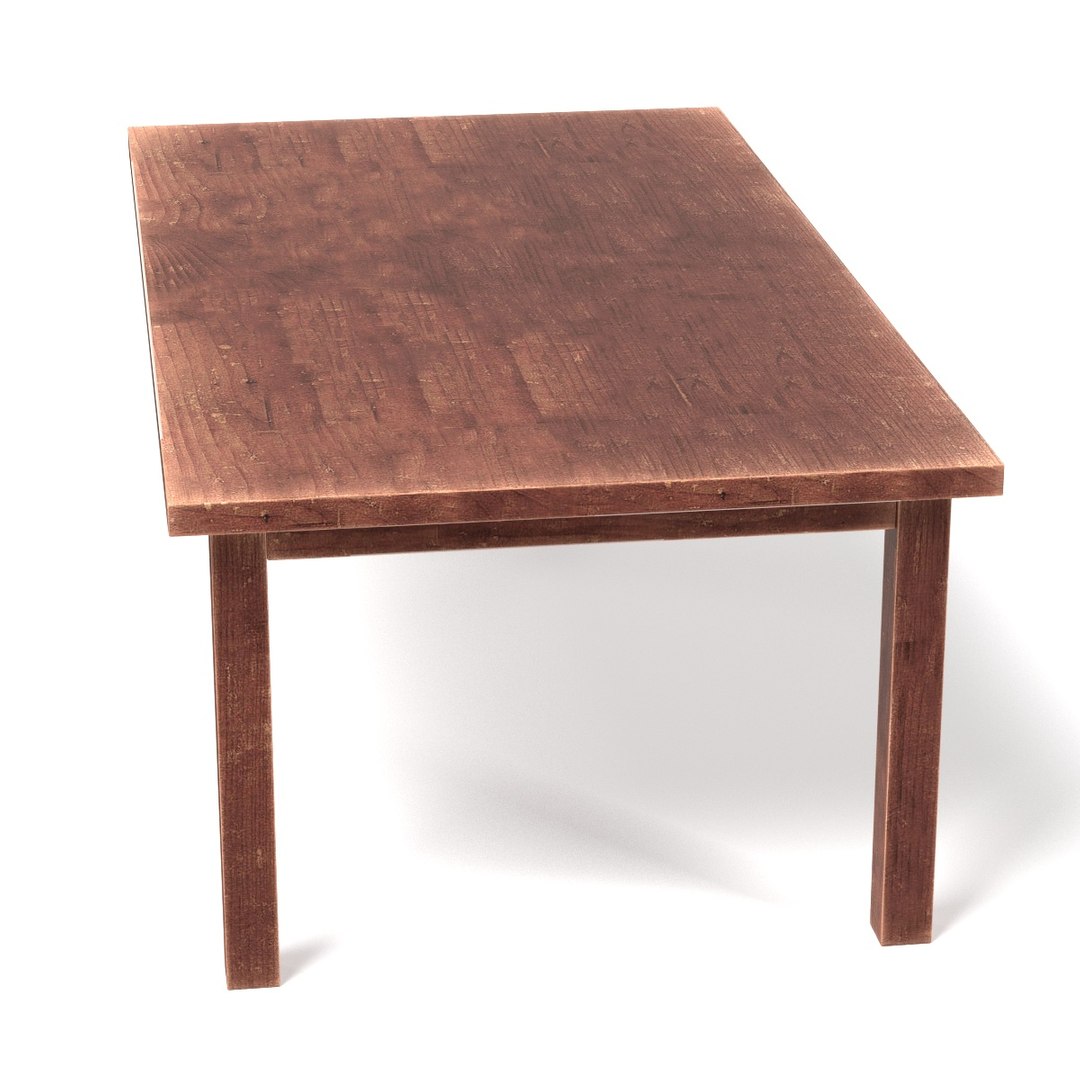 Simple Wooden Table- 3D Model from CGAxis