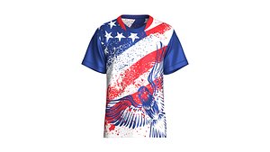 3D Men USA Flag All Over Sublimation Sports Jersey model