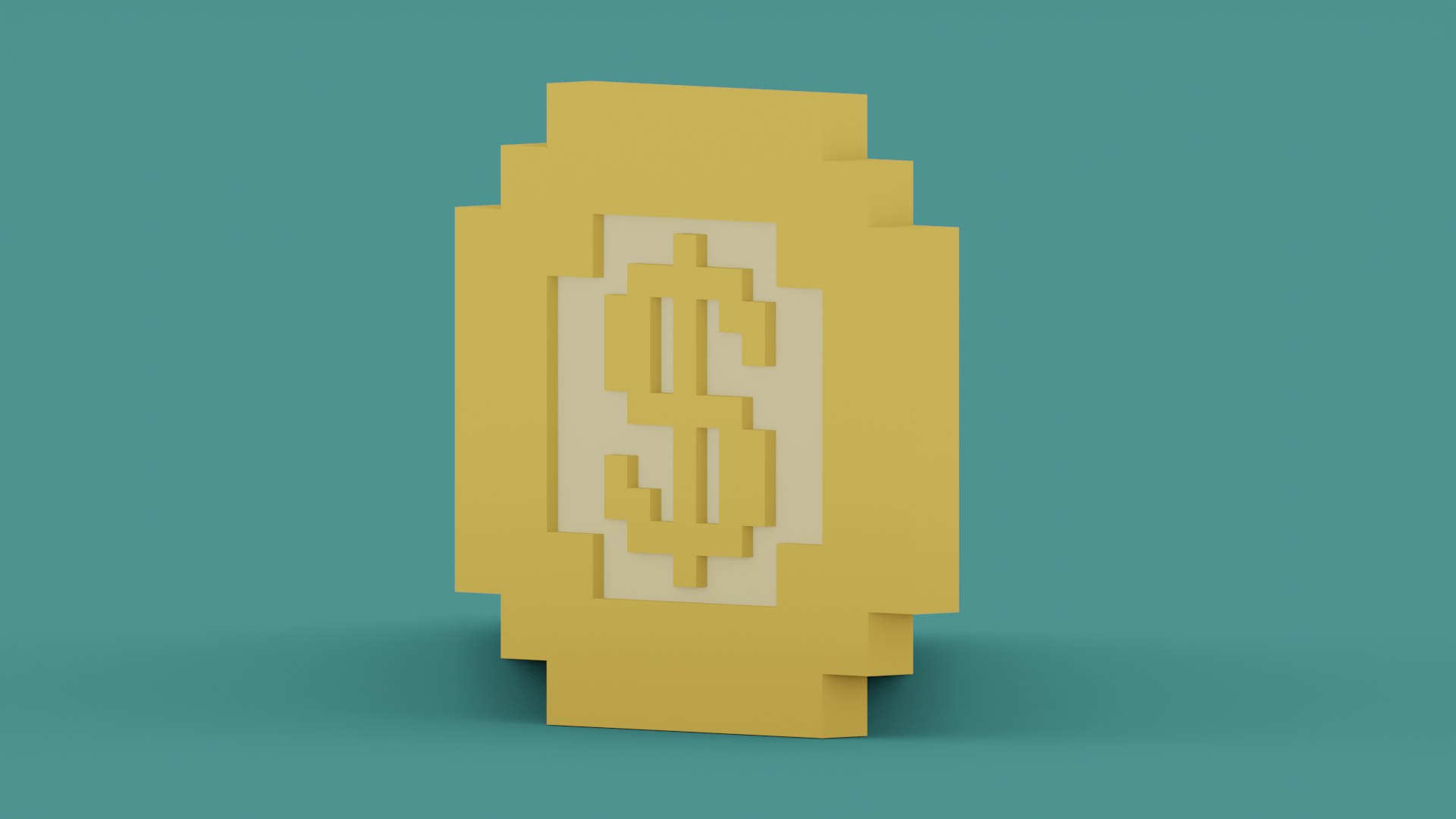 3D Model Dollar Coin Game Asset Low Poly Voxel Art - TurboSquid 1951910