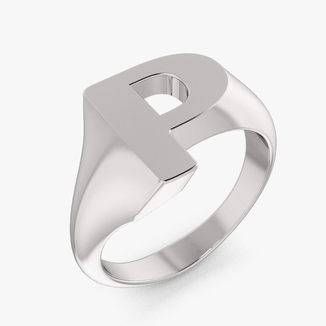 Alphabet Signet Ring P 3D model - TurboSquid 2084091