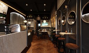 3D Coffee Shop Interior Scene model