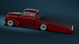 1950s ramp truck race transport 3D model