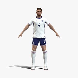 3D Rigged Declan Rice England Euro 2024