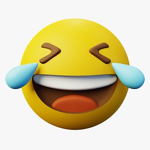 Laugh out loud yellow ball Emoticon Emoji or Smiley 3D