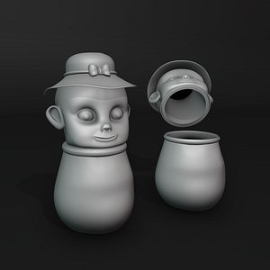 Swaddled Baby Shaped Jar 3D