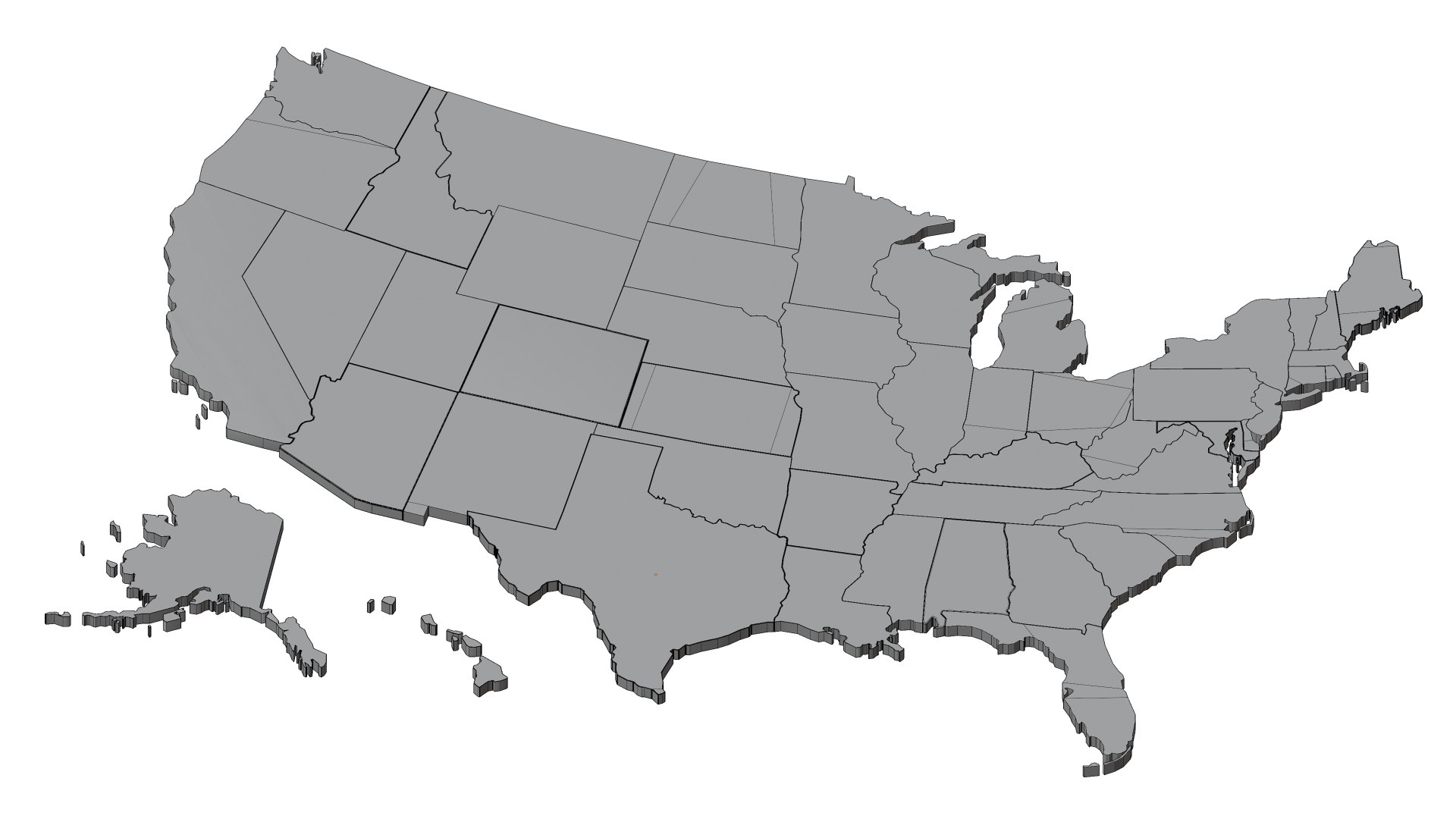 3D US State Map Flag 3D Collection - TurboSquid 2421809