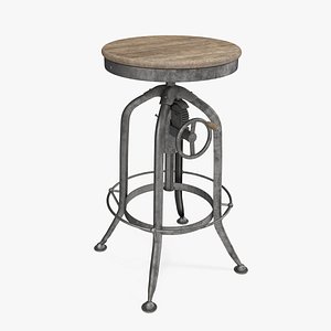 3D model vintage bar stool