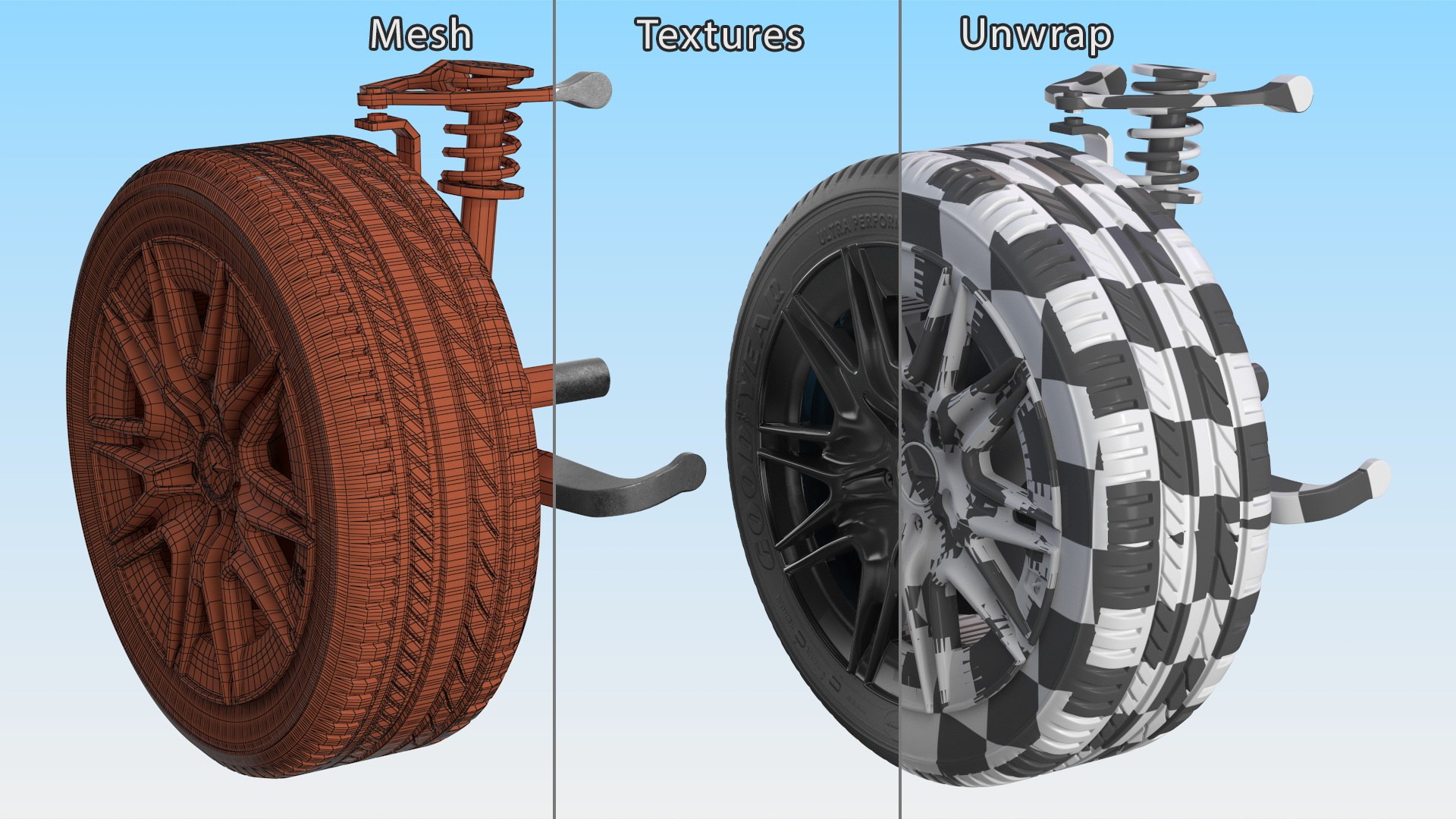 3D Mercedes Car Wheel Rim With Suspension - TurboSquid 2395877