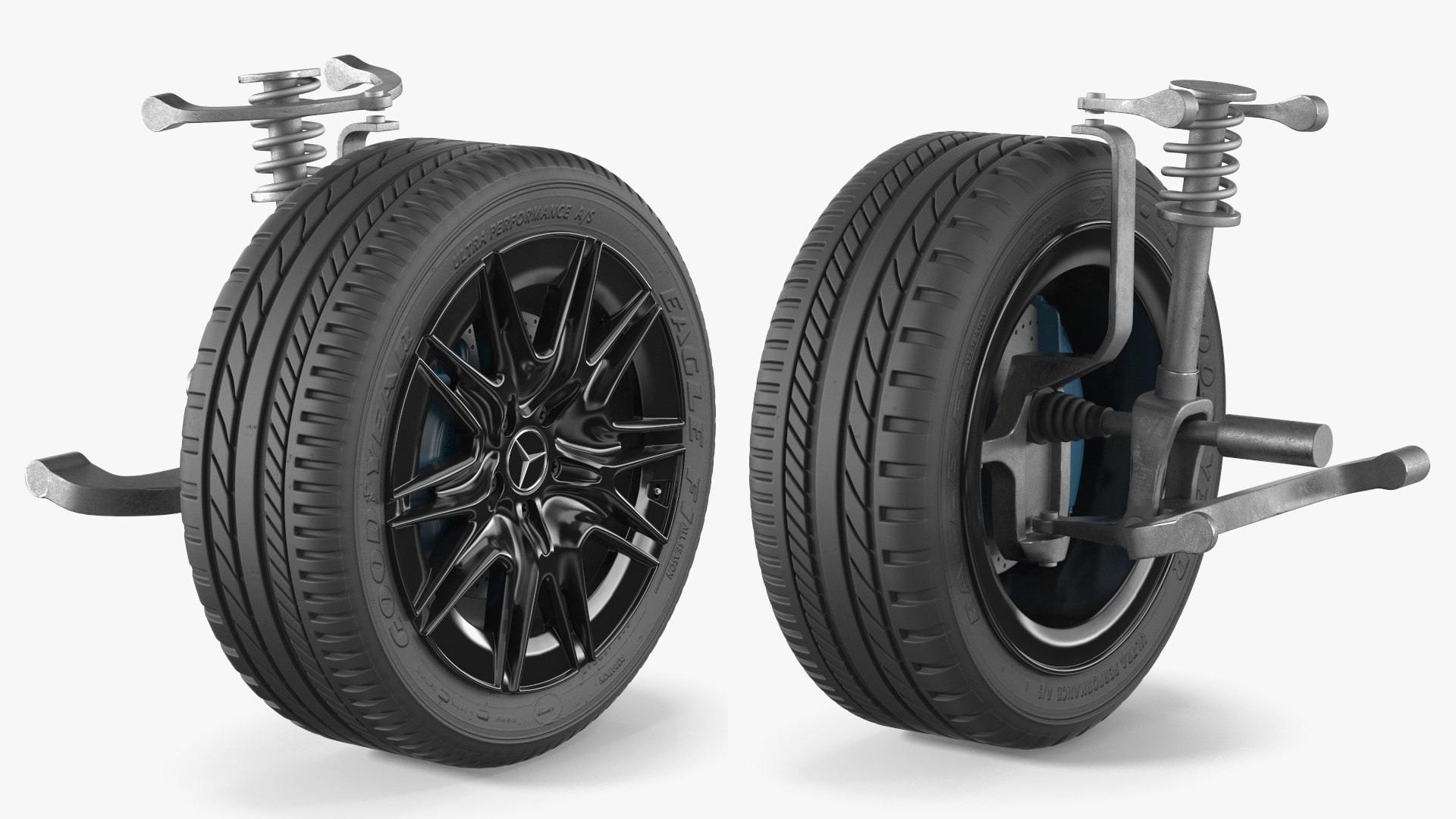 3D Mercedes Car Wheel Rim With Suspension - TurboSquid 2395877