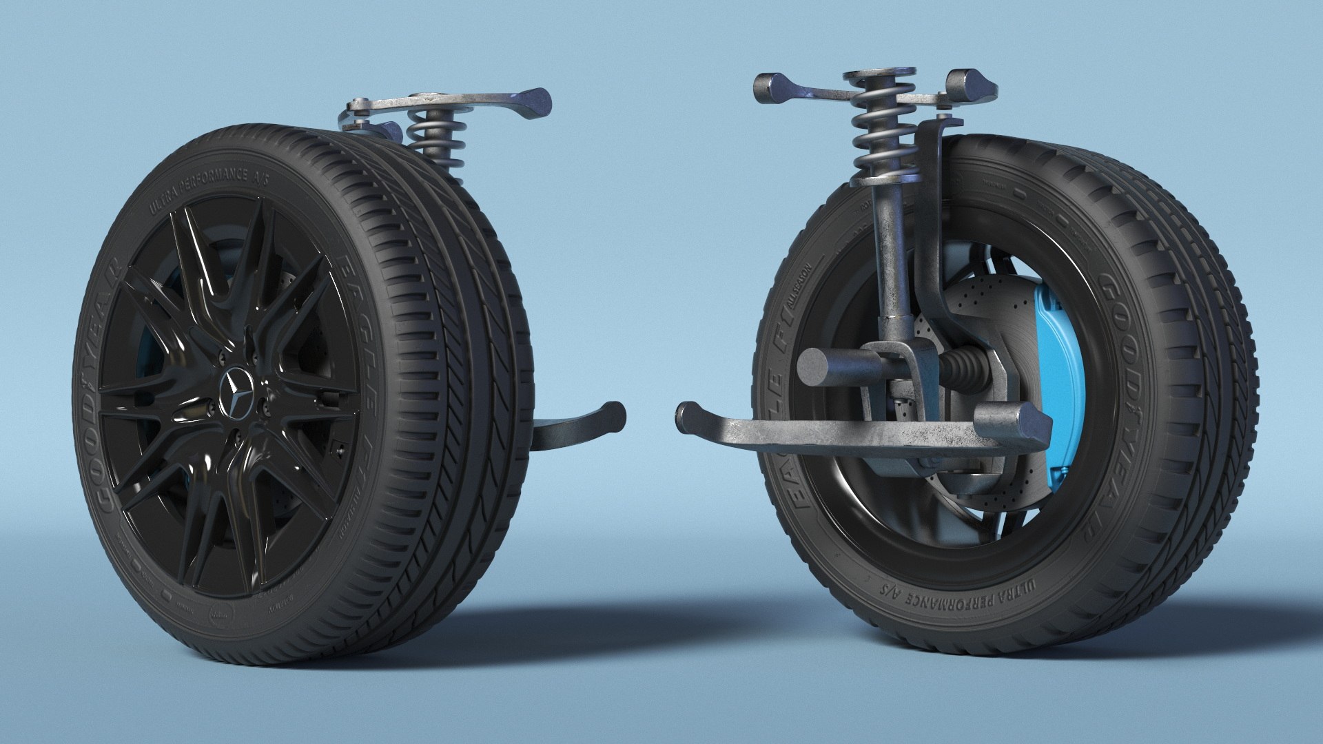 3D Mercedes Car Wheel Rim With Suspension - TurboSquid 2395877