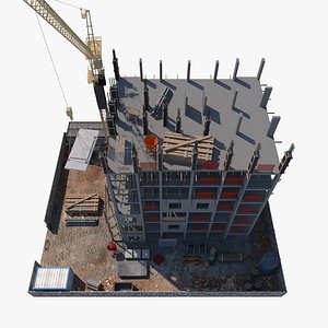 3D modeled construction scene