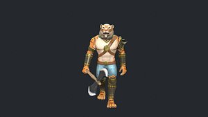3D Tiger Warrior Character