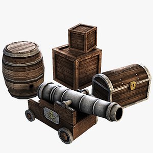 pirate cannon 3d model