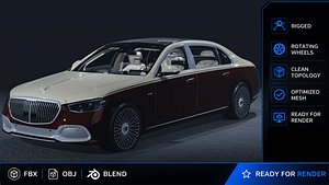 2021 Mercedes-Benz S-Class Maybach 3D Model  The Pinnacle of Automotive Luxury 3D