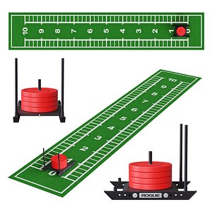 3D model Gym Sports Flooring - Grass Track and Sled
