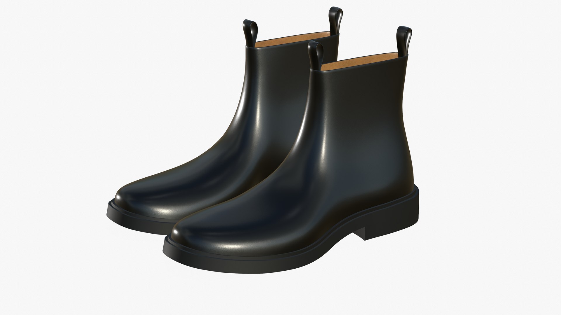 3D Leather Boots Black Realistic Model - TurboSquid 1963249