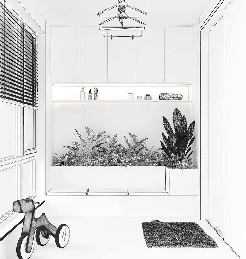 Living Balcony Modern Balcony Design Apartment Balcony 3D Model ...