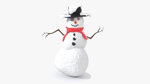 Snowman Snow Man 3d Model Turbosquid