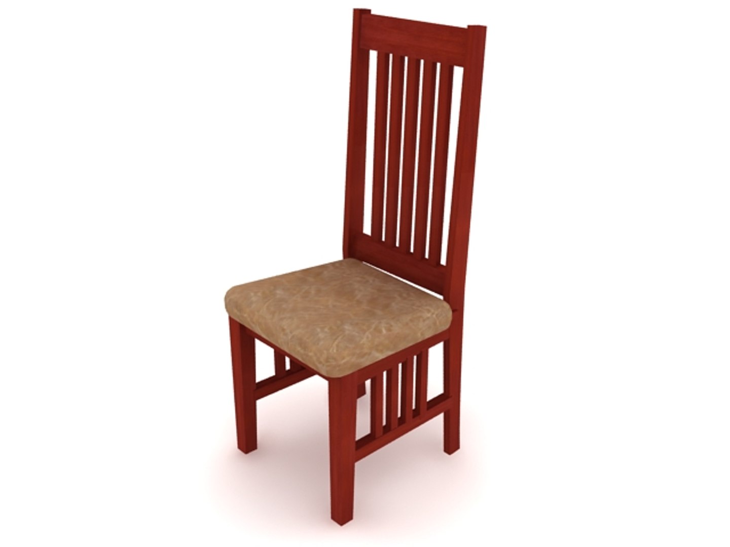 mission oak chair furniture 3d model