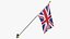 3D United Kingdom Cloth Flag Wall Mount Animated