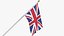 3D United Kingdom Cloth Flag Wall Mount Animated
