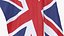 3D United Kingdom Cloth Flag Wall Mount Animated