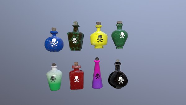 3D Poison bottles - TurboSquid 1852353
