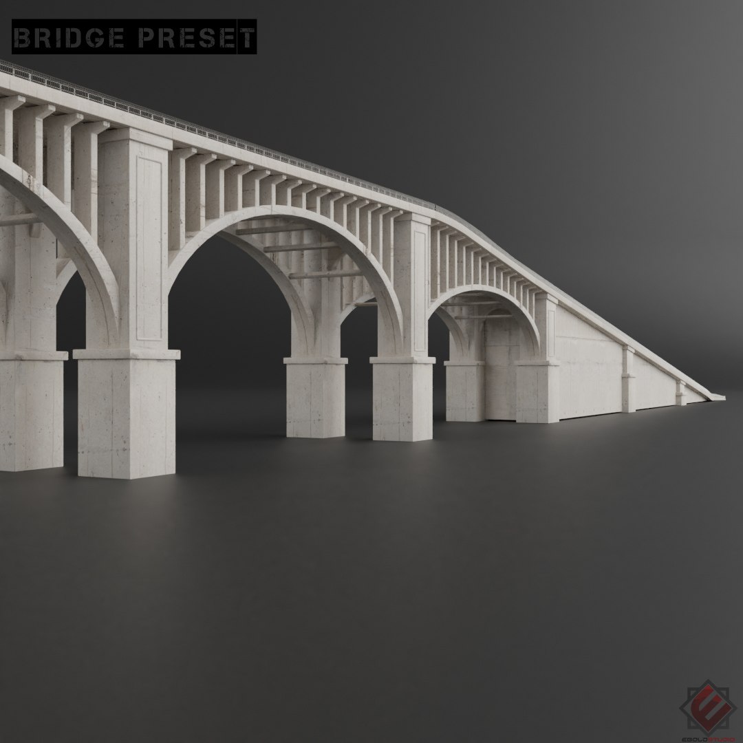 Bridge kitbash preset set 3D model - TurboSquid 1529681