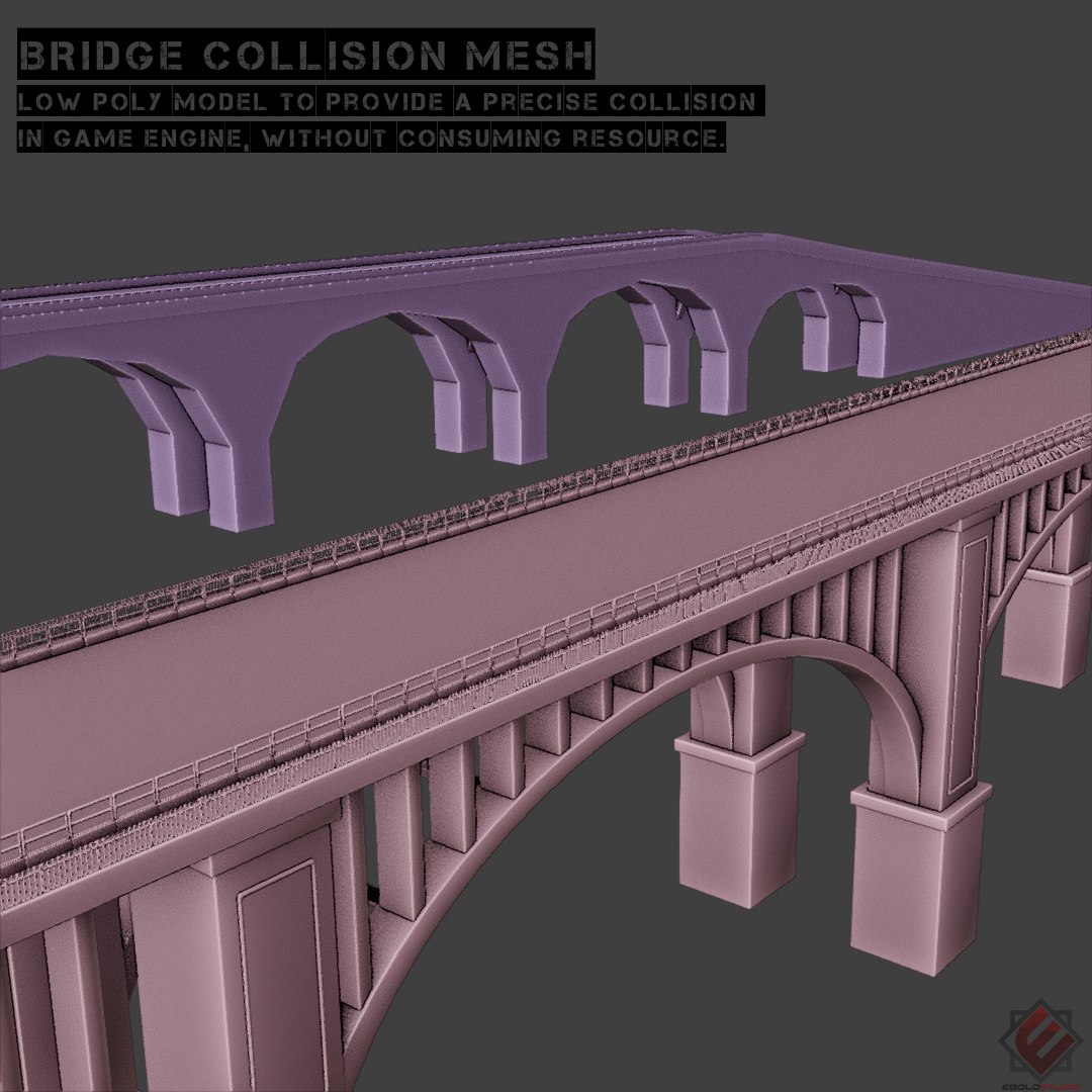 Bridge kitbash preset set 3D model - TurboSquid 1529681