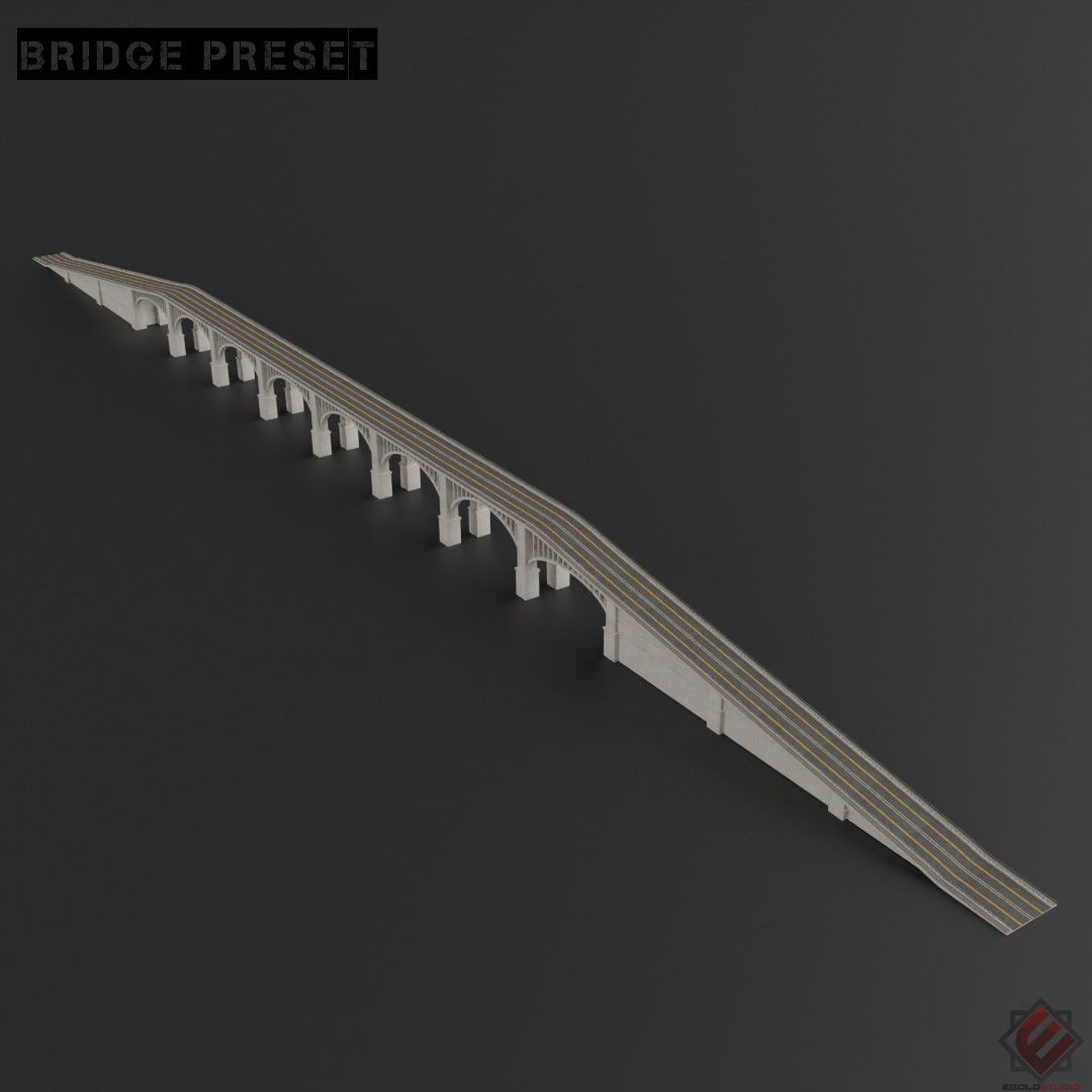 Bridge kitbash preset set 3D model - TurboSquid 1529681