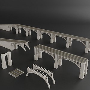 bridge kitbash preset set 3D model