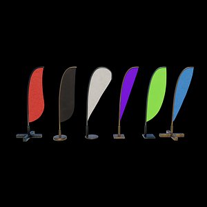 3D banner commercial flag 3D model model