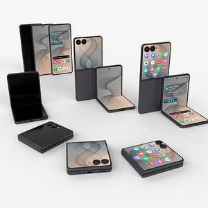 Samsung Galaxy Z Flip8 Graphite - Rigged and  Animated 3D model