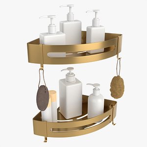 Bathroom Corner Shelves 02 3D model