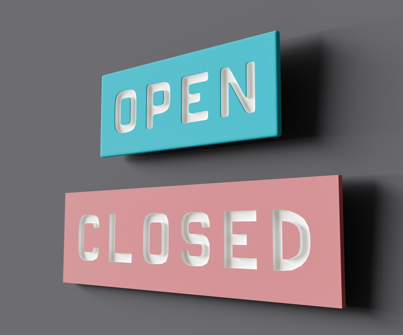 Signboard Open and Closed 3D model - TurboSquid 1954373