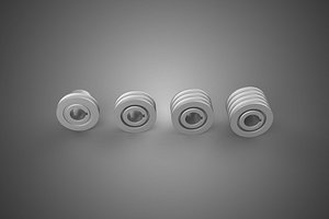 MULTIPLE SIZE GROOVED PULLEY SHEAVE TRACK WHEEL DRIVE GEAR VBELT 3D